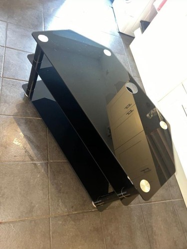 Black glass corner stand - glass,