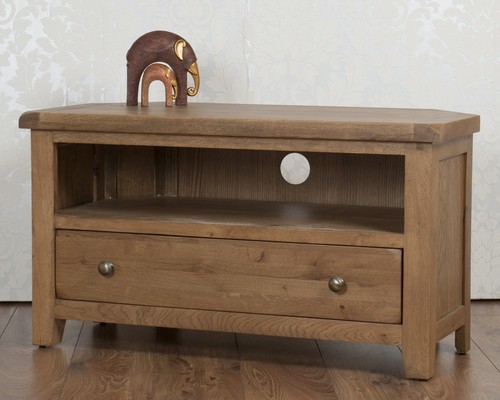 Corner oak cabinet - oak,