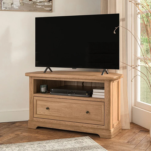 Oak corner stand - corner, tv