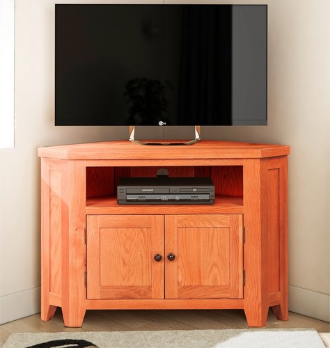 Corner stand small - tv, oak