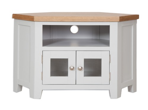 Oak corner stand solid unit - tv,