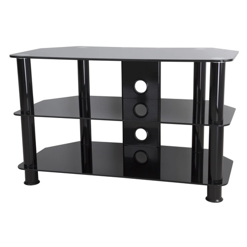 Black tempered glass corner - black,