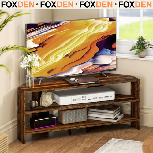 Rustic brown corner unit - tv,