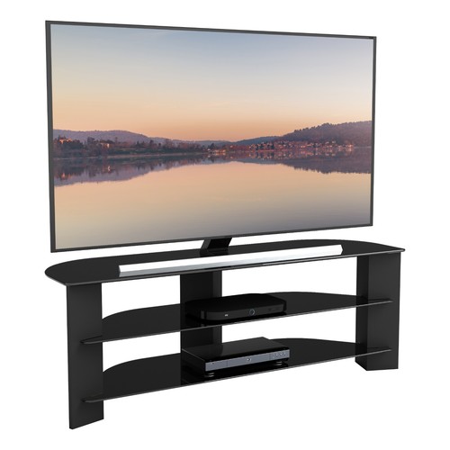 Black glass corner stand - tv,